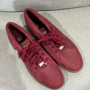 Nike Men's Lebron XIII Lifestyle 13 Red Leather Sneakers Size 12